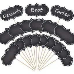Produktbild: VITEVER 50 Stücke Buffet Schilder Käse Marker Schwarz Flaggen Kennzeichnung Fähnchen Zum Beschriften Message Board Schilder Zum Beschriften Für Party Kuchen Lebensmittel Dekoration