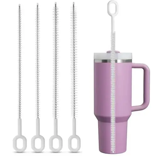 Produktbild: VITEVER Strohhalm Reinigungsbürsten für Stanley Tumbler, 6mm & 10mm Strohhalm-Reinigungsbürste für verschiedene Strohhalmgrößen,Volle Borstenabdeckung, großer Griff- 4 Pack