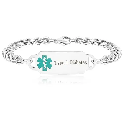 Produktbild: Vivaday Individuell Wasserdicht Personalisiertes Medizinisches Alarm Schmuck | Individuell Graviertes Medizinisches Alarmarmband | Personalisiertes Bergsteigen Anti-Verlust Armb채nder YA4501