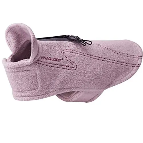 Produktbild: VIVAGLORY Cozywrap Wintermantel Hund, Hundepullover Fleece mit Klettverschluss & Geschirr Öffnung, Hundemantel, Reflektierend & Verstellbar Fleece Softshell, L, Rosa
