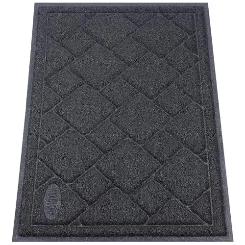Produktbild: VIVAGLORY Katzentoilettenmatte, langlebige Katzentoilettenmatte, 60 x 43 cm, fängt Katzentoilette, hält Böden sauber, fängt Streu aus der Box auf, Beige