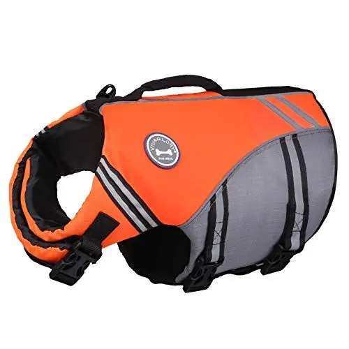 Produktbild: VIVAGLORY Sports Style Schwimmweste Hund, Hundeschwimmweste für Bootfahren, Auftrieb & Schwimmhilfe, Schwimmweste, S, Neon-Orange
