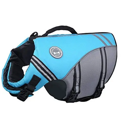 Produktbild: VIVAGLORY Sports Style Schwimmweste Hund, Hundeschwimmweste für Bootfahren, Auftrieb & Schwimmhilfe, Schwimmweste, S, Blau