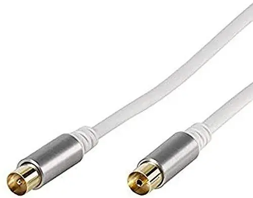 Produktbild: Vivanco 43151 2 m weiß Kabel Koaxial – Kabel Koaxial (Gold, recht, recht, 2 m, männlich/männlich, weiß)