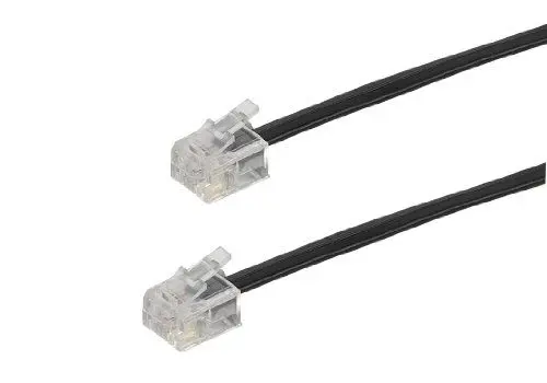 Produktbild: Vivanco 4-adriges RJ 11 Anschlusskabel 1,5 m (RJ 11 Stecker - RJ 11 Stecker) schwarz