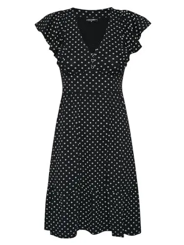 Produktbild: Vive Maria Chère Èmelie Damen Volantkleid schwarz Allover, Größe:S