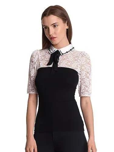 Produktbild: Vive Maria My Melody Damen Schlupfbluse Creme/schwarz, Größe:XL