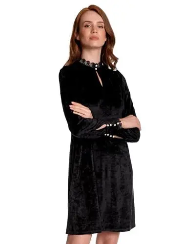 Produktbild: Vive Maria Velvet Dream Damen Blusenkleid schwarz, Größe:S