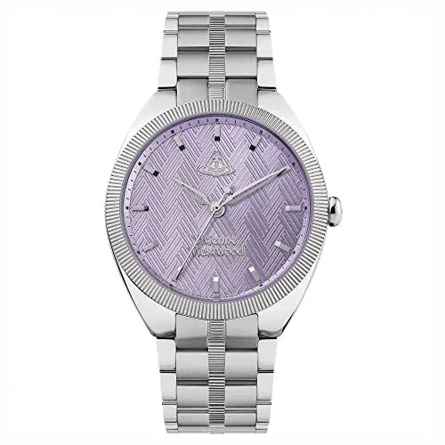 Produktbild: Vivienne Westwood Damen Keine Armbanduhr, 37.00mm GehäusegröÃŸe mit lila analog Zifferblatt und Silber Metallarmband Armband VV281PPSL