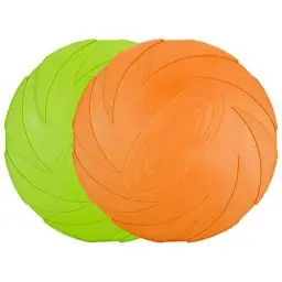 Produktbild: Vivifying Frisbee Hund, 2 Stück 15cm Hundefrisbee aus Natürlichem Kautschuk für Land und Wasser (Grün + Orange)