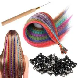 Produktbild: VIVIIHOO Haarsträhnen zum Einklipsen Haarverlängerung 52 Stück Bunte Clip-in Extensions für Mädchen und Damen – Hochwertige Kunstfaser, Perfekt für Partys, Halloween, Alltag & Geschenke