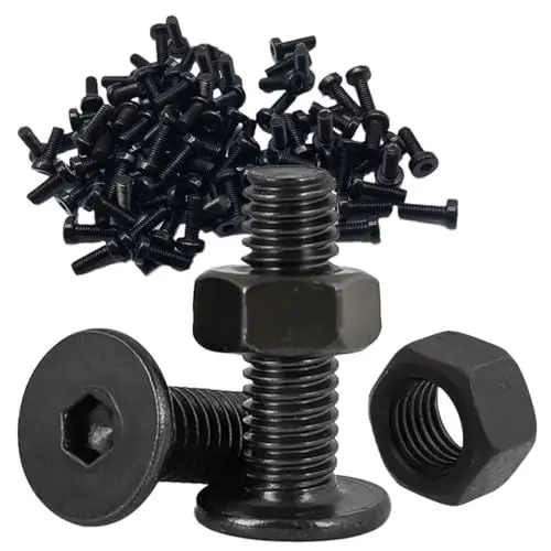 Produktbild: VIVIIHOO M5x10mm Schrauben Set 50 Sätze - Innensechskant, Schwarz, Edelstahl - Ideal für Maschinenbau, Elektronik & Automobilindustrie