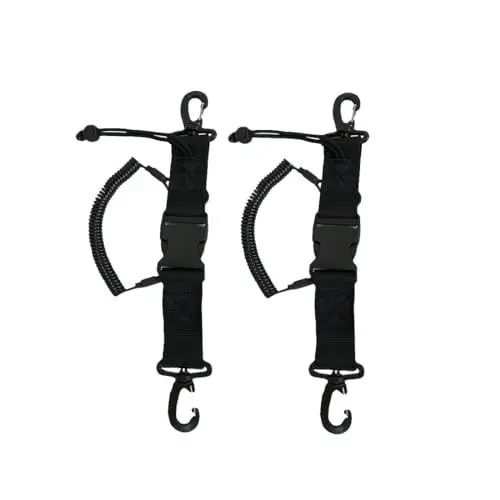 Produktbild: VIVIIHOO Tauchzubehör - 2 Stück Retractor Tauchen Spiralkabel mit Karabiner und Schnellverschluss für Unterwasserkamera und Schnorcheln