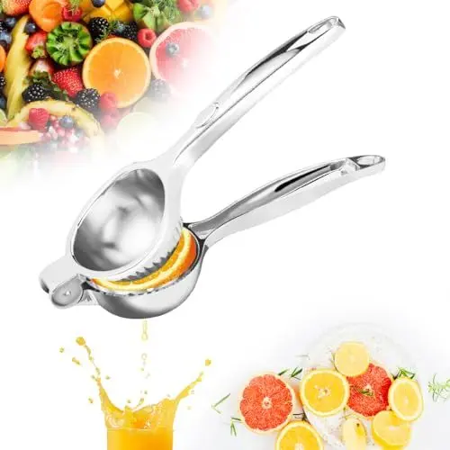 Produktbild: VIVIIHOO Zitronenpresse - Handpresse aus Edelstahl für maximale Frische und Geschmack beim Auspressen von Zitrusfrüchten - Spülmaschinenfest und sicher, perfekt für Lemons, Limetten und mehr