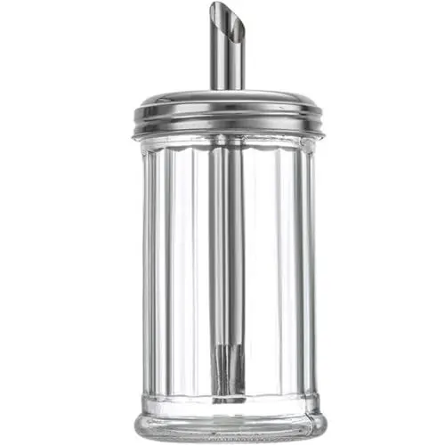 Produktbild: VIVIIHOO Zuckerflasche Glas Zuckerspender Kanüle 330ml Home, Restaurant und Kaffeebar, Edelstahldeckel, perfekt für Tee, Kaffee und Rösten