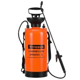 Produktbild: VIVOSUN 7L Drucksprüher mit Verstellbarer Düse und Trageriemen für Pflanzenbesprühen und Gartenbewässerung, Pumpsprüher mit Sicherheitsventil für Garten- und Rasenpflege und Haushaltsreinigung