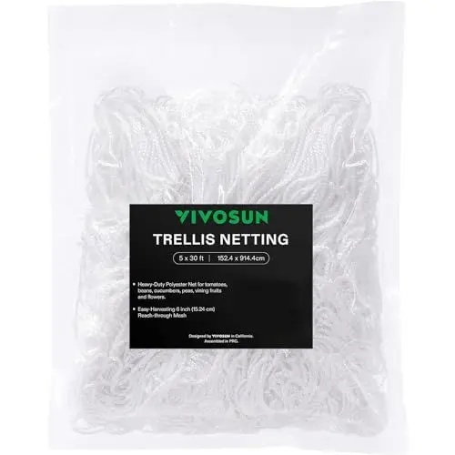 Produktbild: VIVOSUN Gartennetz, Pflanzennetz, Ranknetz mit großer Maschenweite, Rankhilfe für Gurken, Erbsen, Tomaten, Kletterpflanzen Nylon-Pflanze-Gitter Netz