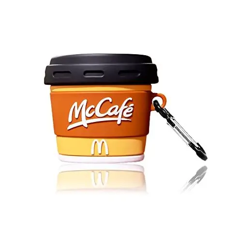 Produktbild: Viwind AirPods 3 Hülle Silikon Anime,Funny Cute 3D Cartoon Weiches Airpods 3 Generation Schutzhülle und Haut Case Cover mit karabiner,Kabelloses Laden&Stoßfeste-M Coffee