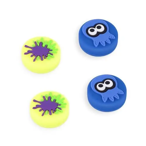 Produktbild: Viwind Switch Joystick Kappen Thumb Grips Kompatibel mit Nintendo Switch/OLED/Lite Controller Zubehör,4 Stück Silikon Analog Thumb Stick Joy Con Grip-Neutral