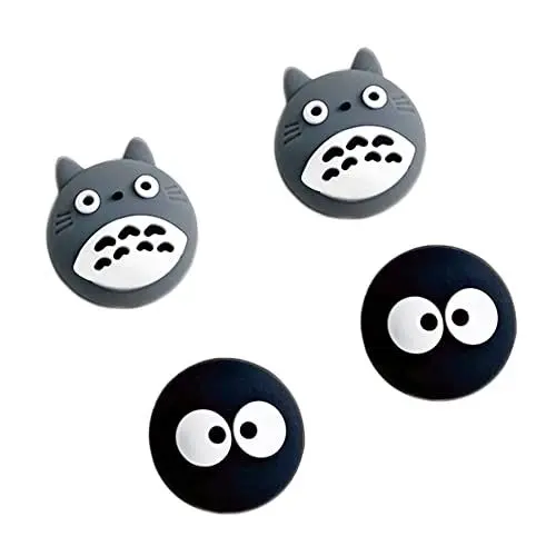 Produktbild: Viwind Switch Joystick Kappen Thumb Grips Kompatibel mit Nintendo Switch/OLED/Lite Controller Zubehör,4 Stück Silikon Analog Thumbstick Joy Con Grip(Coal Ball)