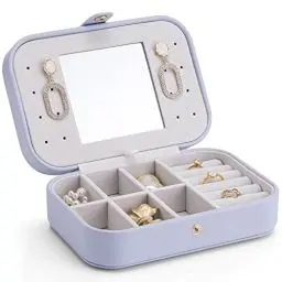 Produktbild: Vlando Schmuckaufbewahrung Reise Schmuckkästchen, Schmuckkästchen Klein, Super Praktische Schmuckschatulle Schmuckkasten für Mädchen Damen, Jewelry Box für Halsketten, Ohrringe, Geschenkidee