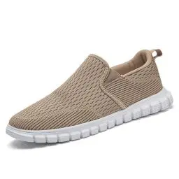 Produktbild: VLHGCG Leichte Herren Freizeitschuhe - Atmungsaktive Sneaker für Büro & Reise, Antirutsch Bequemschuhe Slip-On Design mit Wanderfreizeit-Eignung Khaki EU 45