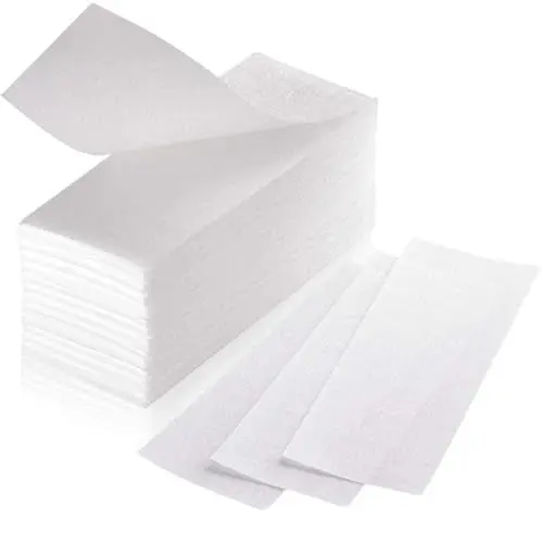 Produktbild: Vliesstreifen für Warmwachs und Zuckerpaste (150 Stück) hautschonende & reißfeste Enthaarungsstreifen aus Vlies für jede Art von Depilation auf Bein, Brust, Rücken, Intimbereich & Gesicht