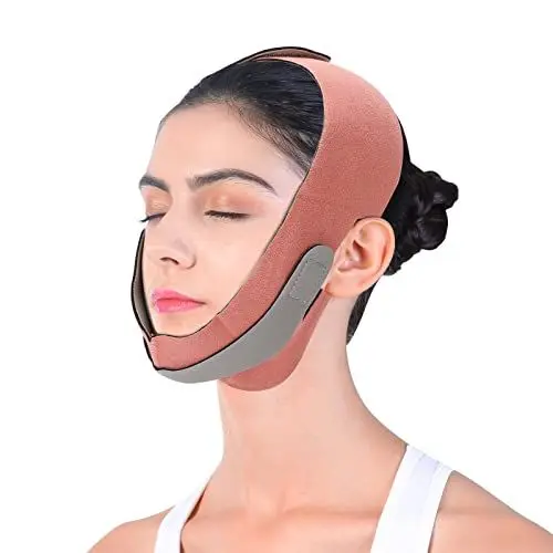 Produktbild: V-Line Face Lifting Firming Mask, Justierbare Gesicht Abnehmen Gurt Doppelkinn Reducer Facial Toning Gürtel für Frauen Eliminieren Schlaffe Haut Lifting Firming Anti-Aging-Gesicht Strap-Maske