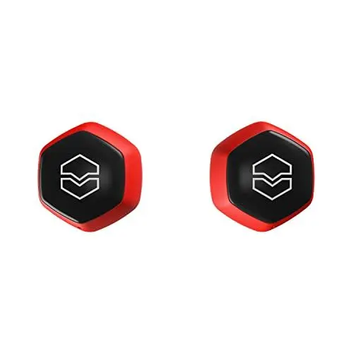 Produktbild: V-MODA Hexamove Lite Kabellose Ohrhörer - Steuere die Audiowiedergabe, nimm Anrufe an und greife auf Sprachassistenten zu, Rot, HEXM-LITE-RD, Red