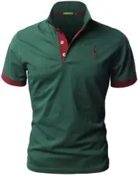 Produktbild: VMSUCIJ Poloshirt Herren Kurzarm,100% Baumwolle,Giraffe Stickerei,Bequeme und Atmungsaktive Polo Shirts Männer,Golf T-Shirt Casual Tops,Grün 07,M