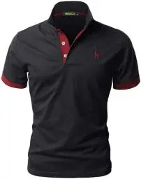 Produktbild: VMSUCIJ Poloshirt Herren Kurzarm,100% Baumwolle,Giraffe Stickerei,Bequeme und Atmungsaktive Polo Shirts Männer,Golf T-Shirt Casual Tops,Schwarz 07,M