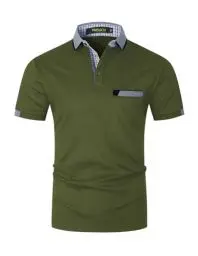 Produktbild: VMSUCIJ Poloshirt Herren Kurzarm Polohemd Baumwolle Basic Poloshirts Slim Fit Golf Sports Polohemd,Armeegrün 24,M