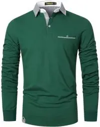 Produktbild: VMSUCIJ Poloshirt Herren Langarm,100% Baumwolle,atmungsaktiv und hautfreundlich,Slim Fit Golf Sports,Sportliches und Bequemes T-Shirt M-3XL,Grün 12,XL