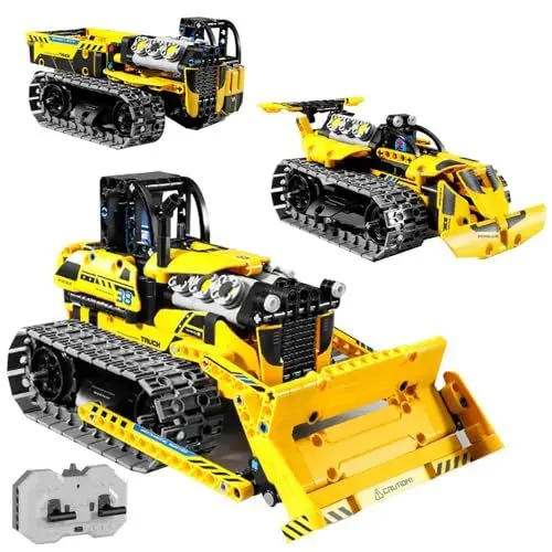 Produktbild: Vmxlso 3 In 1 Technik Ferngesteuertes Auto Bauspielzeug, RC Baustellenfahrzeuge Kinder, 542 Stück Bulldozer, Kipplaster & Raupenfahrzeug, Auto Ferngesteuert Kinder für 6+ Jahre alte Jungen Mädchen