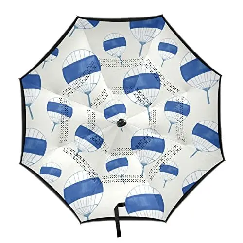 Produktbild: Vnurnrn Cartoon-Fanball Süß Automatischer Umgekehrter Regenschirm Automatisches Öffnen Schließen UV-Schutz Winddichter Umbrella Invertiert Schirm für Auto Jungen Mädchen