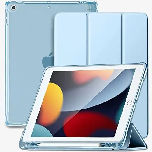 Produktbild: Vobafe Hülle für iPad Pro 13 Zoll (M4) 2024 mit Stifthalter, Dreifach Faltbare Ständer, Flexible TPU iPad P 13 Schutzhülle, Unterstützt Pencil Pro/(USB‑C), Auto Schlaf/Aufwach, Hell Blau