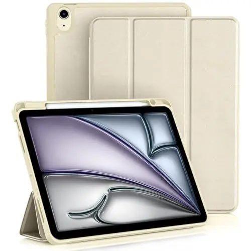 Produktbild: Vobafe Hülle Kompatibel mit iPad Air 6 11 Zoll 2024/5 4 Hülle (10,9 Zoll, 2022/2020), Trifold Ständer Schutzhülle mit Stifthalter - Unterstützt Apple Pencil Aufladen, Polarstern