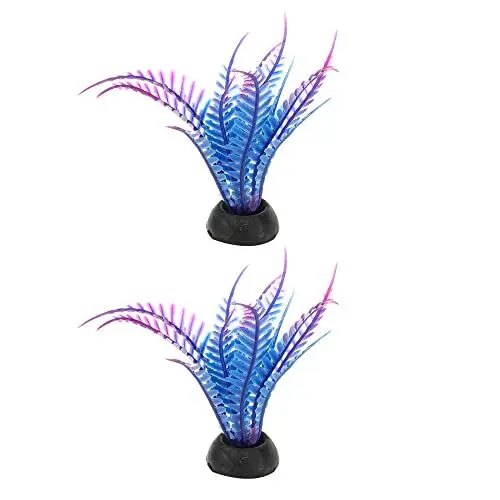 Produktbild: VOCOSTE 2 Stück Aquarium Kunststoff Pflanzen Künstliche Wasserpflanze für Aquarium Landschaft Dekoration Blau Lila