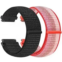 Produktbild: Vodtian 20mm Nylon Armband Kompatibel mit Samsung Galaxy Watch 7/6/5/4/FE 40mm 44mm/Galaxy Watch 5 Pro 45mm/Watch 6 Classic/Watch 4 Classic/Active 2/Garmin vivoactive 5, Uhrenarmband für Damen Herren