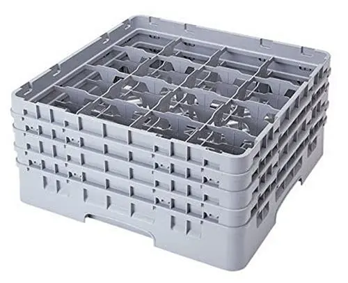 Produktbild: Voetglazenkorf m/5 opzetstukken 500x500 H 308mm max 257mm 16 comp. Cambro 16S958-151 Soft Gray
