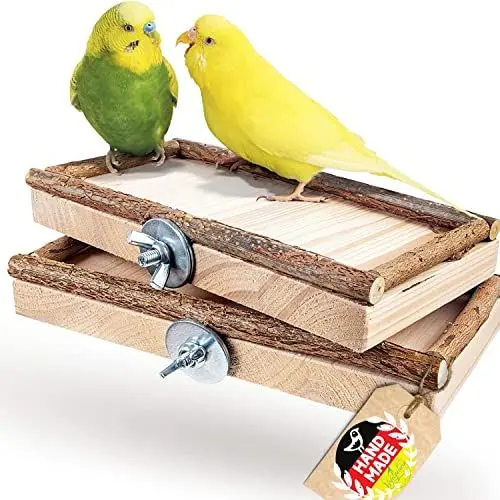 Produktbild: Vogelgaleria® 2er Set Wellensittich Sitzbrett Wellensittich Zubehör Vogelkäfig Zubehör Vogel Zubehör