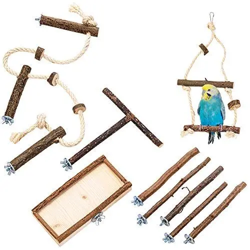 Produktbild: Vogelgaleria® 9 teiliges Vogelkäfig Zubehör Set für Wellensittich & Co. Für die besondere artgerechte Vogelhaltung