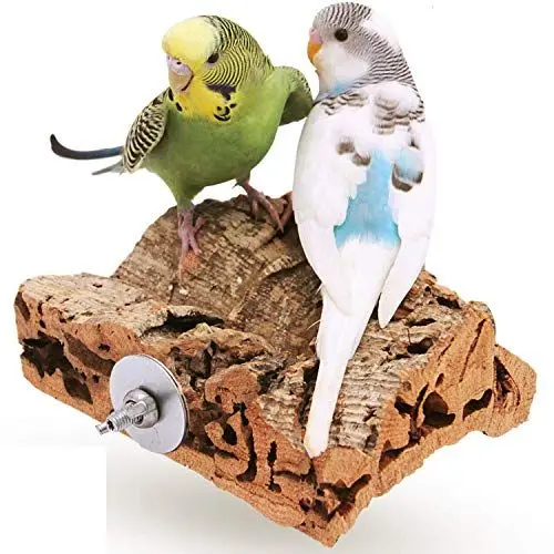 Produktbild: Vogelgaleria® Korksitzbrett 10x10cm für Wellensittich, Nymphensittich zum Knabbern und Sitzen| Handgemachtes Vogelzubehör aus Deutschland, Sitzbrett für Vögel
