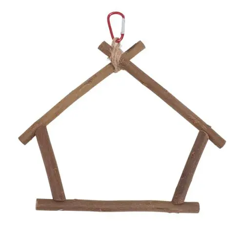 Produktbild: Zerodis Vogelschaukel-Sitzstange, Vogelkäfig-Zubehör, Schaukelspielzeug, Stehendes Kletterspielzeug aus Holz, Papageienkäfig-Sitzstange für Wellensittiche, Nymphensittiche, Lovebirds