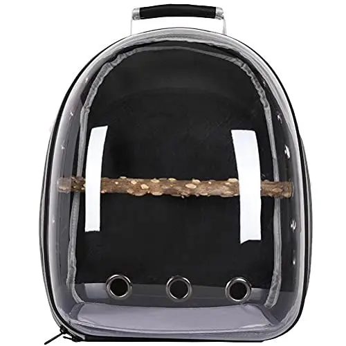 Produktbild: Vogelträger-Rucksack, Haustier-Reiseträger mit Stehender Sitzstange, Vogelträger-Rucksack, Atmungsaktive Tasche Papageien, Leichter Reisekäfig, Raumkapsel, Transparenter (C)