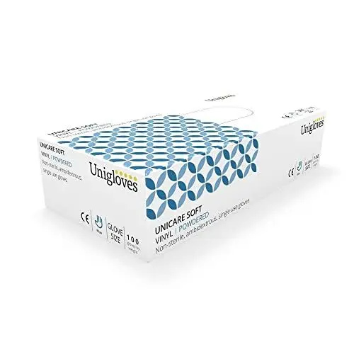 Produktbild: Vogue CB254-M Vinylhandschuhe, Größe M, Blau (Packung mit 100 Einzelhandschuhen)