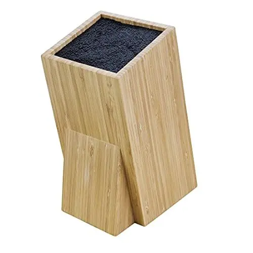 Produktbild: Vogue Messerblock aus Holz mit Borsten, Universal-Messerblock aus Bambus, Größe: 24,5 (H) x 12 (B) x 15,5 (T) cm, für alle Messer, leichter Winkel für einfachen Zugriff, Profi- und Hobbyköche, CP862