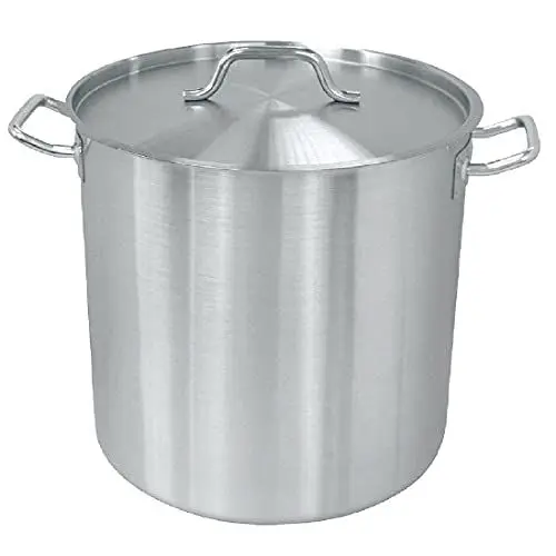 Produktbild: Vogue tiefer Suppentopf 35,5 Liter, Edelstahl, großer Schmortopf, Größe: 360 (Durchmesser) mm – Induktionskochfeld, Gas-, Elektro- und Solid-Top-kompatibel, Deckel separat erhältlich (T147), T555