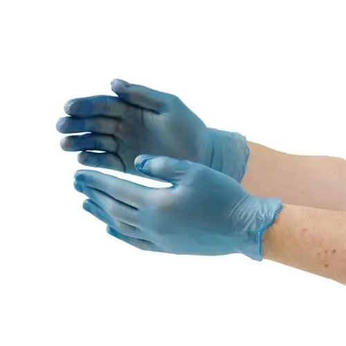 Produktbild: Hygiplas Puderfreie Vinylhandschuhe - Groß - (100er-Pack), Blau, Latexfreie Handschuhe, CF403-L