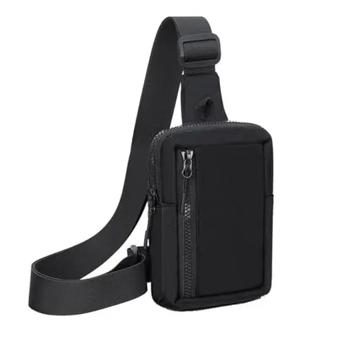 Produktbild: VOHONEY Brusttasche Sling Rucksack Schultertasche Schulterrucksack Umhängetasche Crossbody Bag Daypack Sporttasche Kompatibel Herren Damen (Schwarz Brusttasche Sling Bag)